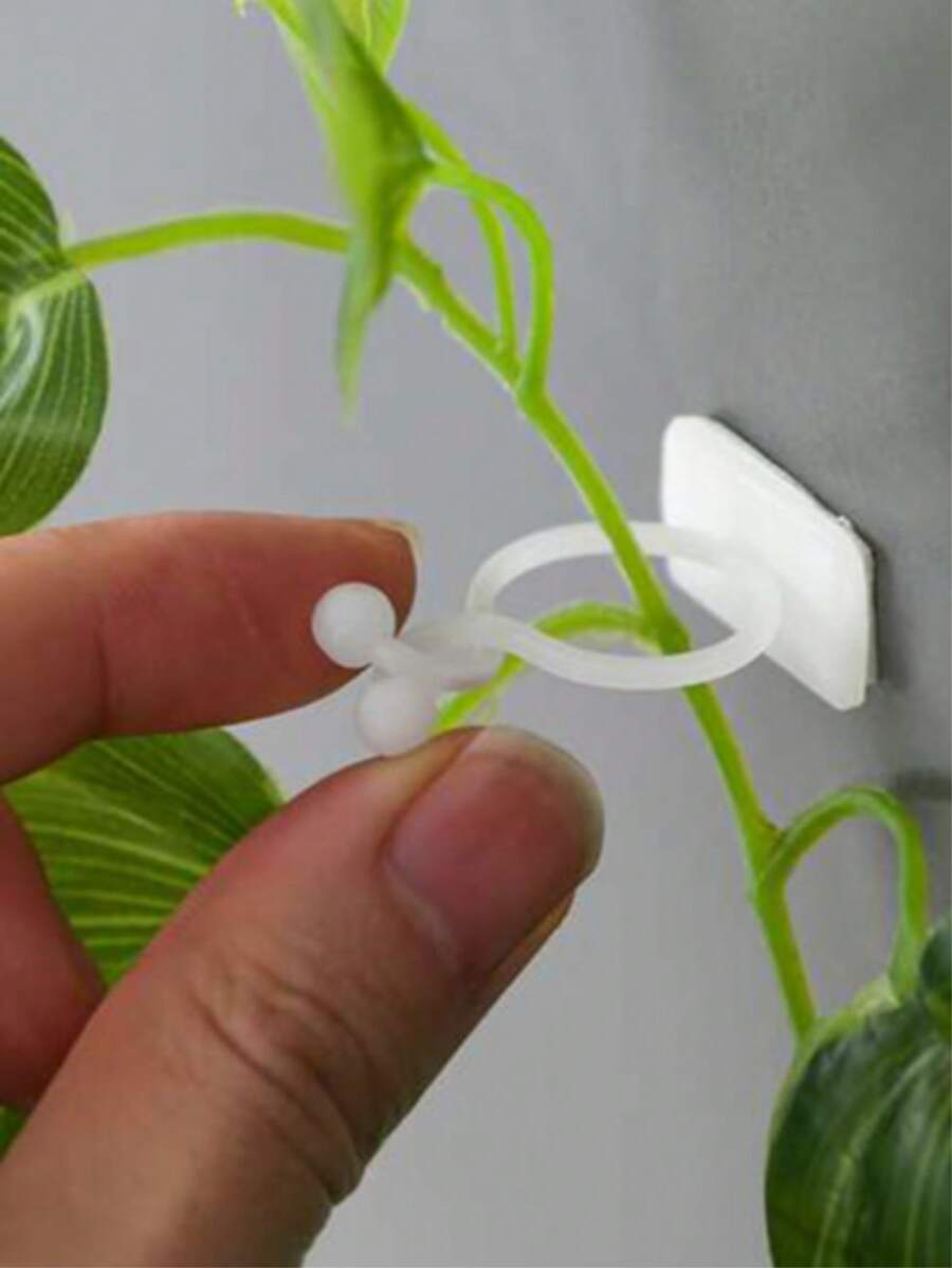 15/30/50個綠色牆壁攀爬夾，植物牆夾，植物攀爬支撐，植物夾，適用於藤蔓，金錢樹牆夾，綠色藤蔓固定夾，綠色攀爬鉤，綠色環，免膠綠色植物固定裝置，紮線帶配件，園藝工具 - 多色 - 查看 1