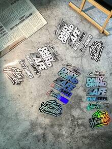 1/2 Set JDM Style Motorcycle Stickers, Waterproof Vinyl Decals For Motorcycle Fuel Tank, Fairing, Helmet, Scooter Body DIY Modification, Universal Decorative Stickers - Multicolor - View 8