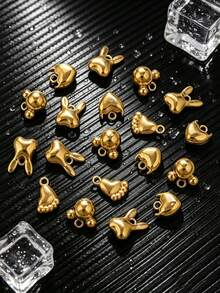 20-Piece Set Of 304 Stainless Steel 18K Gold-Plated Fashionable Star, Moon, And Geometric Pendants For DIY Necklace, Bracelet, And Jewelry Making - 1 Pendant - View 7