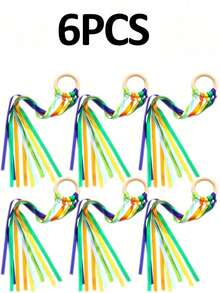 1/4/6pcs Ribbon Set, Includes Dance Ribbon, Handheld Kite, Throwable Wand And Wooden Ring Wand, Ribbon, Birthday Sash, Suitable For Wedding, Bride, Wedding Decoration, Wedding Arrangement, Bachelorette Party, Party Supplies And Wedding Ribbon - Rainbow Ribbon - View 28