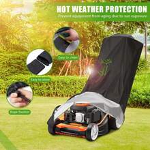 Lawn Mower Cover, Anti Sailor Push Type Lawn Mower Protective Cover, Universal Oxford Cloth Lawn Mower Cover, With Dust-Proof And UV Resistant Functions, Equipped With Drawstring Design (210D, 75 X 25 X 40 Inches) - New Thickened Lawn Mower Cover - View 4