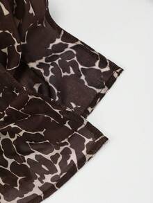 1 pieza Bufanda larga de mujer con estampado de bloques de color y textura de mármol, bufanda larga ligera y versátil de moda para el verano, pañuelo de protección solar musulmán, estilo bohemio, adecuado para uso diario en todas las estaciones - Multicolor - Ver 8