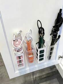 Transparent Visible Curling Iron Storage Rack, Bathroom Cabinet Mounted Hair Dryer And Straightener Organizer Box, Dormitory Vanity Curling Iron Organizer - Multicolor - View 6