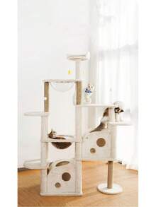 Cat Scratching Post, Cat Tree Furniture Tower, Multi-Level, With Cheese Design (170CM) - Grey - View 4