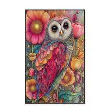 [1pc DIY Diamond Art Kit] 1pc Creative Owl Pattern DIY Diamond Art Painting Kit, Round Diamonds, Mosaic Art Craft, Suitable For Beginners, Home Wall Decor, Unique Gift, Unframed - No Frame - View 11