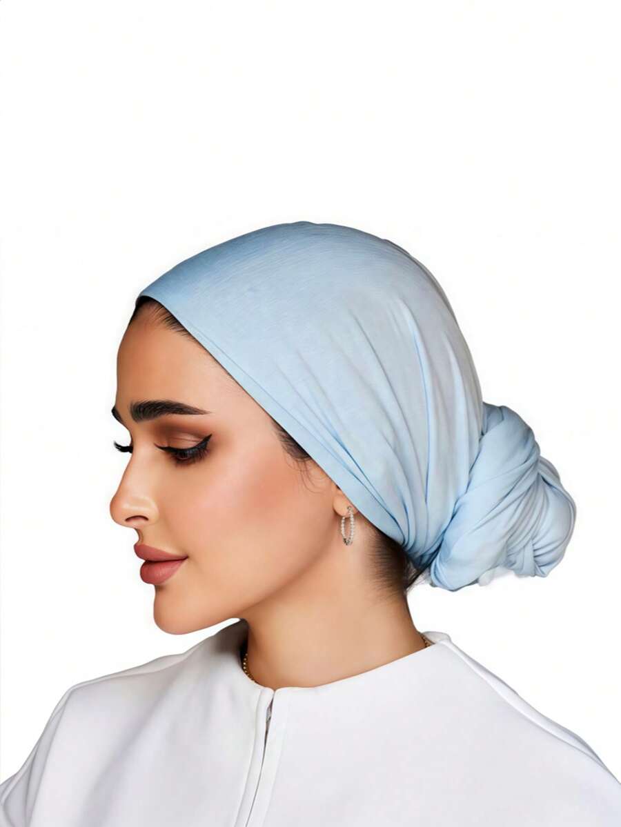 1pc Women's Easy Hijab Instant Classic Basic Solid Color Headscarf, 3 Different Wearing Styles, Multi-Purpose Practical Elastic Hijab, Modal Cotton Fabric, Comfortable Soft Skin-Friendly, Suitable For Daily Wear, Sports, Yoga