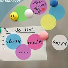 1 buah Stiker Indeks Bulat Transparan Tahan Air, Pembatas Buku yang Dapat Digunakan Kembali, Penanda Estetis, Label Perlengkapan Kantor & Sekolah - Beraneka warna - View 3