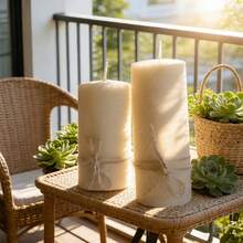 2-Piece Beeswax Candle Set In Tall And Short Sizes - Hand-Poured Honeycomb Pillar Candles For Home Decor And Party Atmosphere - Perfect Housewarming Gift Or Hostess Gift Set - Tall and Short Double Beeswax Candles - View 8