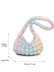 Fashion Solid Color Soft Shoulder Bag Puff Cloud Pleated Underarm Bag Versatile Daily Commute - Multicolor - View 6