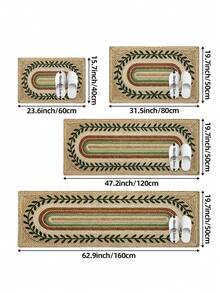 DAJIANG 1pc 3D Woven Long Strip Rug, Kitchen Mat, Long Floor Mat, Suitable For Bathroom, Kitchen, Outdoor, Hallway, Bedroom, Living Room, Next To Washing Machine, Machine Washable Rug Accessory, Easy To Clean Entryway Mat, Non-Slip Bedroom Decorative Rug - Multicolor - View 3