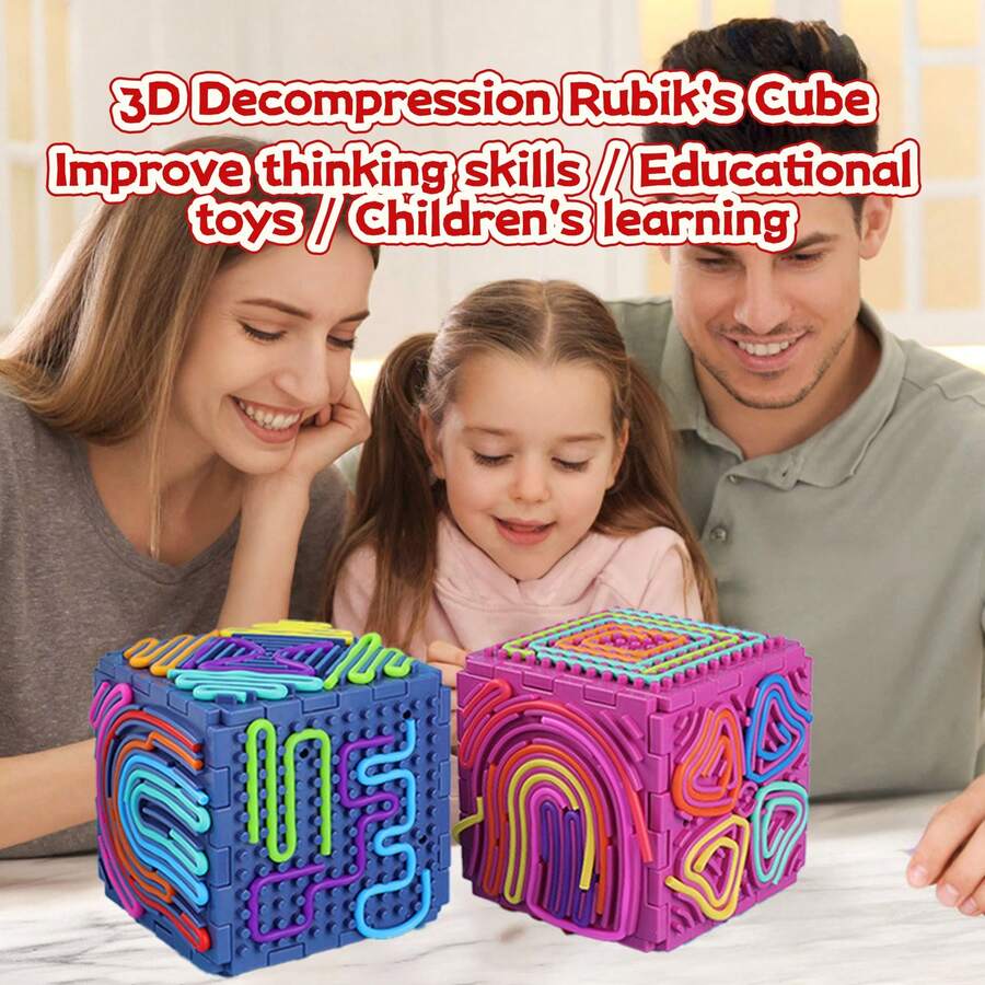 Tachimi 1pc Creative Sensory Toy 3D Cube Spatial Sensory Game Sensory Training Multi-Combination Stress Relief Board Puzzle Toy Educational Toy Holiday Gift Party Gift (Random Color) - Multicolor - View 1