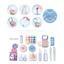 Girls Pretend Makeup Game Toy Set, Simulated Makeup Toys, Children's Makeup Toys, Portable Makeup Tool Box With Storage Bag, Role Play Accessories, Realistic Lipstick Eyeshadow Vanity Toy Accessories, Suitable For 3-8 Years Old Girls' House Play Gift Box, Applicable For Children's Dress-Up Games And Performance Parties (No Real Cosmetics Included) - Multicolor - View 4