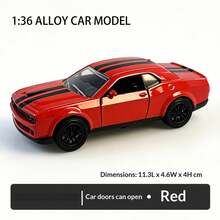 Coche Musculoso Hellcat de Alta , Modelo de Coche de Aleación Americana 1:36, Body de Aleación | Puertas Abribles | Impulsado por Inercia, Diseño de Coche Deportivo, Detalles Realistas, Duradero y Resistente a Golpes, Adorno de Escritorio/Coche, Colección de Modelos de Coches, Regalo de Cumpleaños, Juego para Niños/Niñas - Multicolor - Ver 8