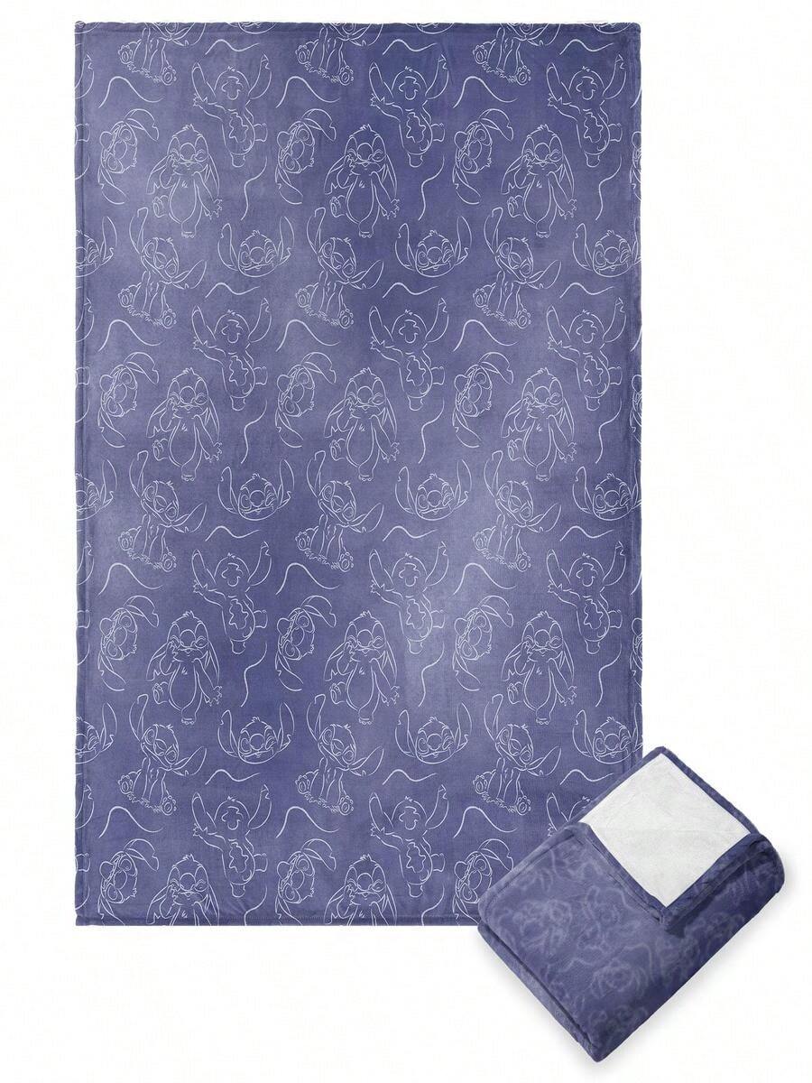 Lilo And Stitch Silk Touch Throw Blanket,Stitch Clouds - 白色 - 查看 1
