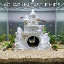塑膠水族箱洞穴躲藏裝飾，灰白色魚缸遮蔽裝飾品，小魚與蝦子水下隧道棲息地，淡水與海水水族造景配件 - A - 查看 7