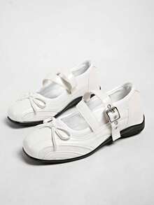 2025 New Functional Ballet Dance Sneakers For Women, Thick Sole Mary Jane Shoes With Stylish Design - White - View 8