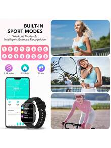 Full Touch Screen Smart Watch, Supports Wireless Calling, Pedometer, Music Control And Fitness Functions, Compatible With Android/IOS Phones, Equipped With 180mAh Battery, Ideal Gift Choice For New Year, Valentine's Day, Easter And Christmas - Multicolor - View 6