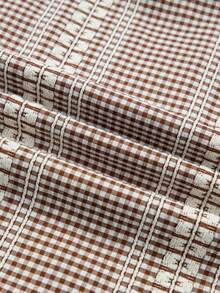 Acelitt Retro Western Karo-Pferdekopf-Stickerei mit kontrastierendem Schulterdesign und gekerbtem V-Ausschnitt, Prinzessinnenärmel, Damen lässig Top für den Sommer - Verschiedenfarbig - Übersicht 9