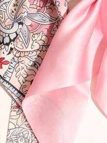 2pcs Solid Color Cashew Flower Ribbon Hair Scrunchies Hair Accessories - Baby Pink - View 4