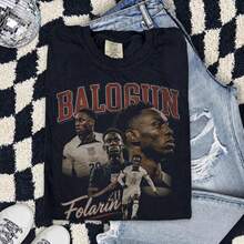 Folarin Balogun Vintage Shirt, USA Soccer Fan Shirt - 黑色 - 查看 1