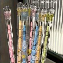 1/2/4/8/12支免削蛋形鉛筆 耐用塑膠美術用品 適用學校與辦公室 乾淨書寫與繪圖 透明可伸縮自動鉛筆「Writing Companion」透明三段式自動鉛筆 馬卡龍色 隨機配色 - 款式1 - 查看 5