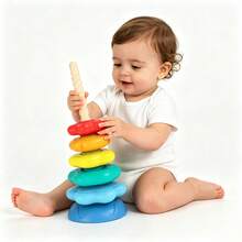 Spiral Rainbow Stacking Rings Toy, Montessori Sensory Stacking Tower, Early Learning Toy, Develops Fine Motor Skills And Hand-Eye Coordination, Suitable For Stacking Play Gift For Boys And Girls 18 Months And Up - Multicolor - View 2