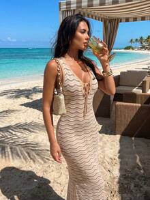 Women Long Dresses - 摩卡棕 - 查看 3