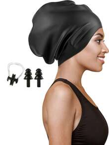 120g Extra Large Silicone Long Hair Swim Cap - Unisex Swim Cap - Extra Large Swim Cap - Waterproof Silicone Swim Cap - Suitable For Dreadlocks, Afro Extensions, Wigs, Beach Essentials, Beach Accessories, And Pool Floats. - Multicolor - View 34