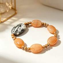 Zhenwei xina Bohemian-Style Natural Stone Beaded Bracelets, Versatile For Summer Vacations, Niche Light Luxury Accessories, Ideal Gifts - 1 - View 9