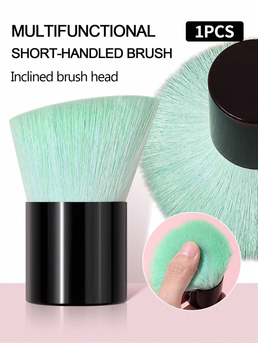 1pc Professional Flat Head Makeup Brush, Blush Brush, Foundation Brush, Loose Powder Brush, Synthetic Hair Super Soft Makeup Setting Brush, Kabuki Powder Brush, Home & Travel Portable