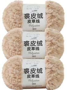 Lawkeman 1/3pcs(100-300g) Faux Fur Yarn, Super Soft Thick Fluffy, Suitable For Crochet, Knitting, Blankets, Handmade Crafts, Scarves And DIY Projects - Multiple Styles - View 10