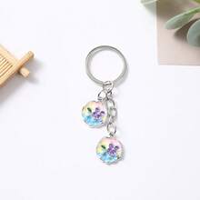 1pc Back To School Casual Daily Zinc Alloy Enamel Flower Bag Charm, Exquisite Color Block Floral Pendant, Suitable For Bags And Keys, Portable Student Decoration - Multicolor - View 7