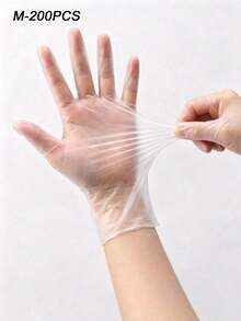 100pcs Disposable Gloves, Super Durable, Made Of TPE Material, Suitable For Food Handling, Baking, Cleaning Protection, Kitchen, Pet Care, Hair Salon And Home Cleaning. Note: These Gloves Are Packaged In Bags To Prevent Damage During Transportation. - Transparent - View 9