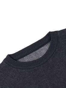 1pc Boys' Round Neck Knitted Sweater, Soft Space Element Pattern Colorblock Design, Casual Commute Outfit, Autumn/Winter - Black - View 6