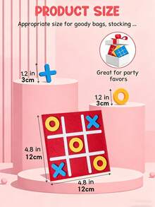 10套彩色毛氈井字棋派對玩具，適合返校季派對禮物，趣味桌上遊戲，教室活動道具，適用於學校返校季、生日派對、禮物袋及各種節日活動與派對用品，學生最佳禮物選擇，隨機配色 - 多色 - 查看 9