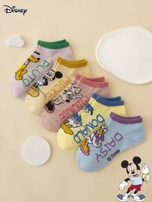 5雙裝 Disney Sock 系列正版米奇米妮趣味卡通兒童短襪 - 彩色 - 查看 3
