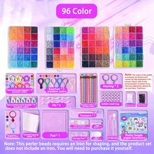 48/72/96/120 Colors Pearl Bead Set 2.6mm Mini Fused Beads Craft Tool Kit, Multiple Tools Suitable For Beginners Adults Relaxation Art Projects, Handmade Decorations Indoor Decor Fused Bead Materials - Perler Bead Set - View 10