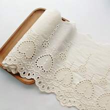 1/5碼愛心鏤空刺繡蕾絲飾邊，波浪邊鏤空水溶性棉蕾絲緞帶，復古花卉貼花蕾絲，適用於DIY縫製、裙襬、窗簾、領口與袖口裝飾布飾邊 - 多色D - 查看 7