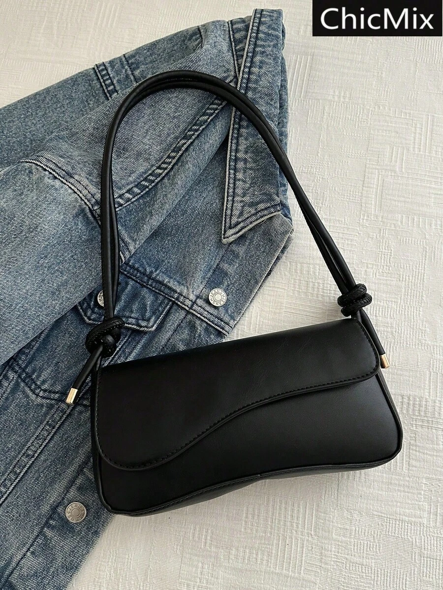 Este bolso de moda y minimalista presenta un diseño de solapa asimétrico y una correa para el hombro ajustable, adecuado para compras, llevar carteras y especialmente apropiado para mujeres