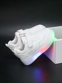 Children's LED Light-Up Sneakers, Baby Soft Sole Lightweight Casual Board Shoes, Light-Up Shoes, Fashionable Multi-Functional Footwear, - White - View 5