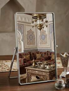 Metal Stand Makeup Mirror, Large Rotating Desktop Makeup Mirror, Bedroom, Desktop Vanity Mirror, Portable Bathroom Makeup Mirror, Supports 360-Degree Rotation, Tabletop Mirror, Home Mirror/Princess Rotating Mirror, Home Decor, Bedroom Accessories, Suitable For Bathroom, Office, Bedroom, Dorm, Back To School, Halloween, Christmas Best Gift - Multicolor - View 13