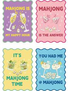 4pcs Mahjong Rules Quick Reference Cards, Mahjong Beginner Quick Reference Guide Cards - D - View 12