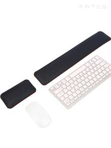 Soft Leather Keyboard Wrist Rest With Memory Foam, Easy Typing Pain Relief, Computer Laptop Home Office Keyboard Mouse Pad Set - View 8