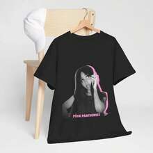Camiseta Vintage PinkPantheress: Camiseta Unisex de Algodón Grueso - Negro - Ver 1