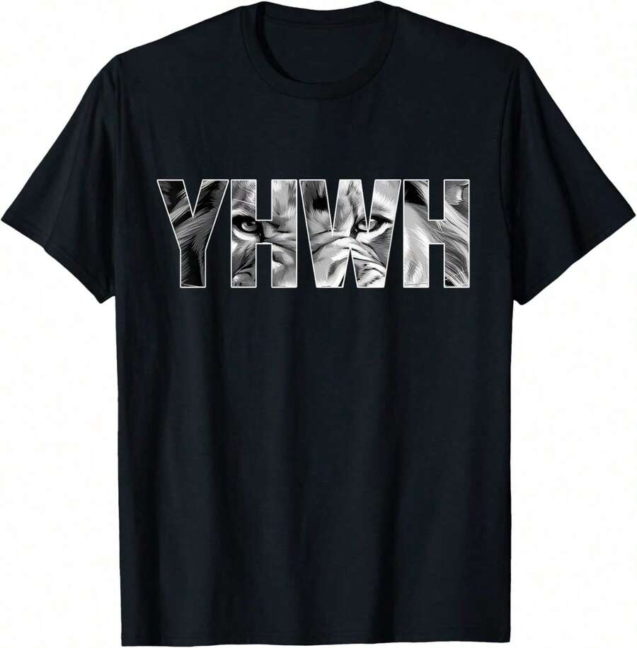 Yhwh Lion Of Judah Yahweh In , Jesus Christian T-Shirt - 黑色 - 查看 1
