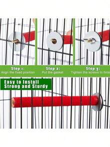 1pc Parrot Colorful Frosted Perch, Multiple Lengths Available (10cm, 15cm, 20cm, 25cm, 30cm), Equipped With Screw Fixing For Bird Claw Grinding, Parrot Perch, Parrot Toy, Bird Supplies, Bird Cage Accessories, (Random Color) - A+B - View 6