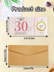 OBOVAY 1pc Personalized Number Striped Scratch-Off Card, Circular Scratch Coating Surprise Exchange Card, Birthday Milestone Gift Prop, Birthday Party Interactive Game Card, Gift Box Atmosphere Decoration, Creative Birthday Greeting Card, Birthday Gift - Multicolor - View 5