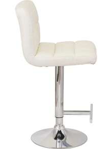 HC JUST HOME COLLECTION White Bar Stool With Backrest, Adjustable High Stool For Kitchen Bar, Padded Seat And Metal Frame - Black - View 5