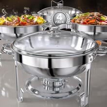 5QT Chafing Dish High Grade 316 Stainless Steel Chafer Complete Set, Chafing Dishes For Buffet ,Chafing Dish Buffet Set [Sturdy And High Grade] Chafers And Buffet Warmers Sets For Any Party With Complete Set - 銀色 - 查看 2