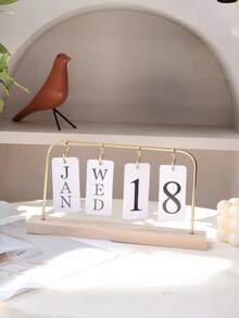 Minimalist Flip Desktop Calendar, Durable Material, Nordic Creative Perpetual Calendar, Suitable For Living Room, Dining Table, Coffee Table, Reusable Flip Calendar Supplies, Desktop Decor, New Home Ornament, Ideal Gift For Women - View 7